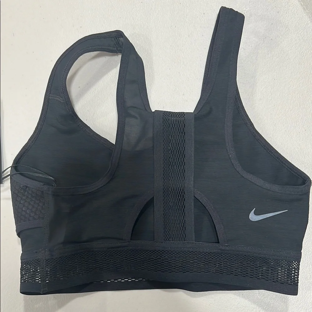 Nike Swoosh Black Mesh Sports Bra CJ0149-010 - Picture 3 of 4